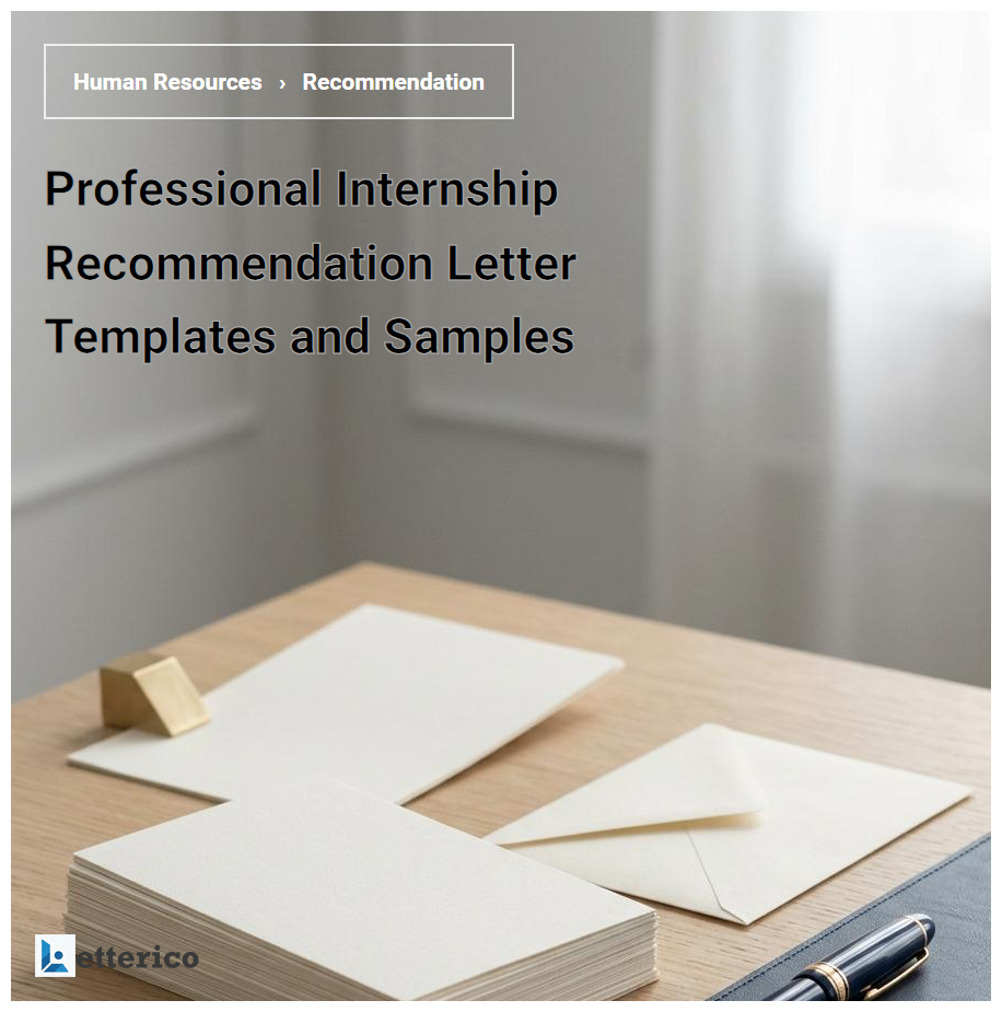 Professional Internship Recommendation Letter Templates and Samples