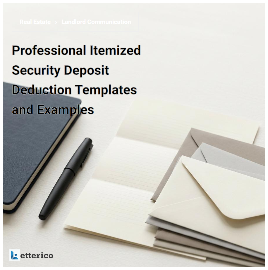 Professional Itemized Security Deposit Deduction Templates and Examples