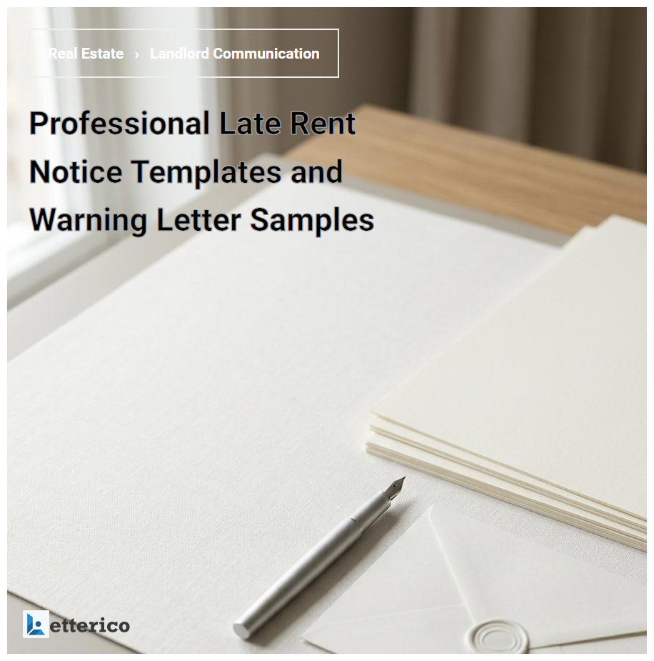 Professional Late Rent Notice Templates and Warning Letter Samples