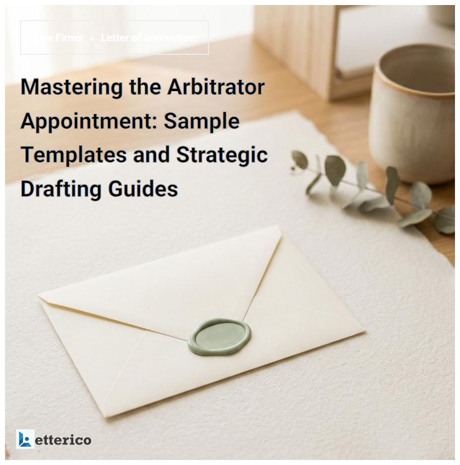 Mastering the Arbitrator Appointment: Sample Templates and Strategic Drafting Guides