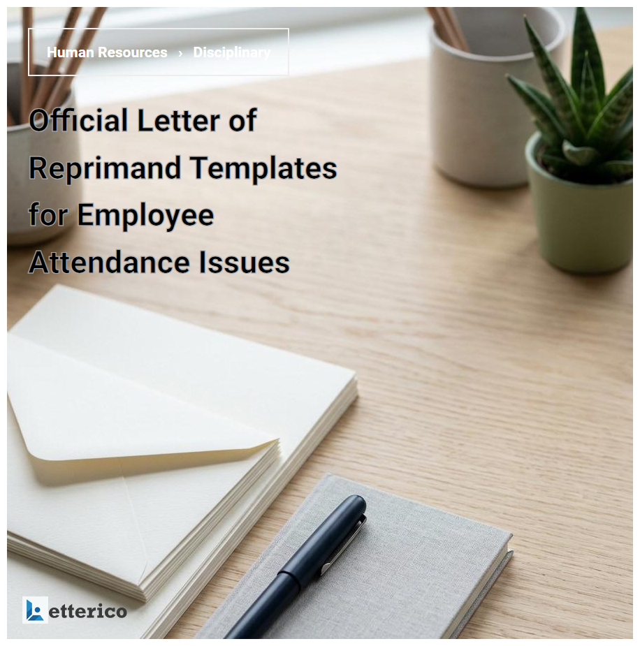 Official Letter of Reprimand Templates for Employee Attendance Issues