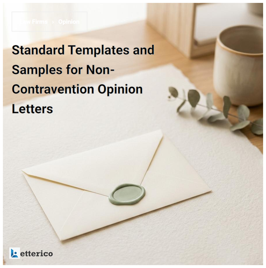 Standard Templates and Samples for Non-Contravention Opinion Letters