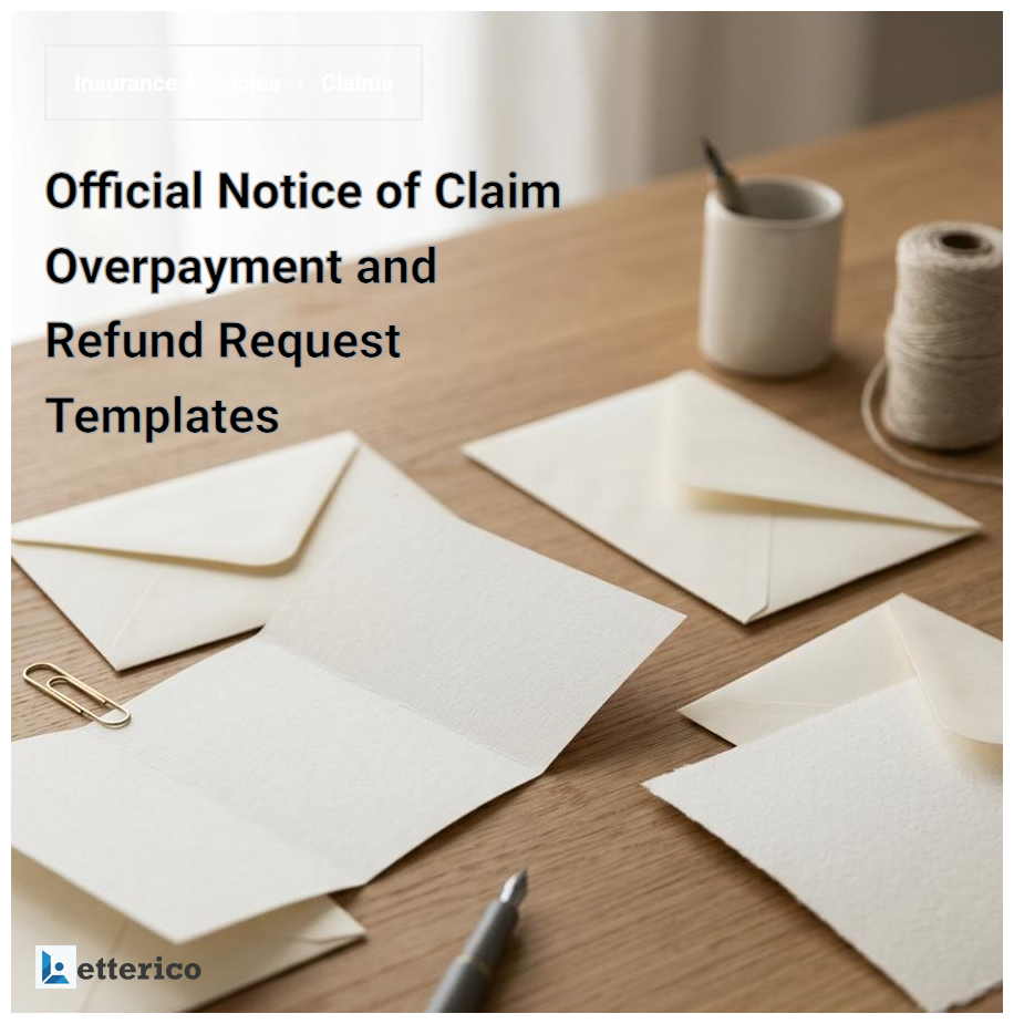 Official Notice of Claim Overpayment and Refund Request Templates
