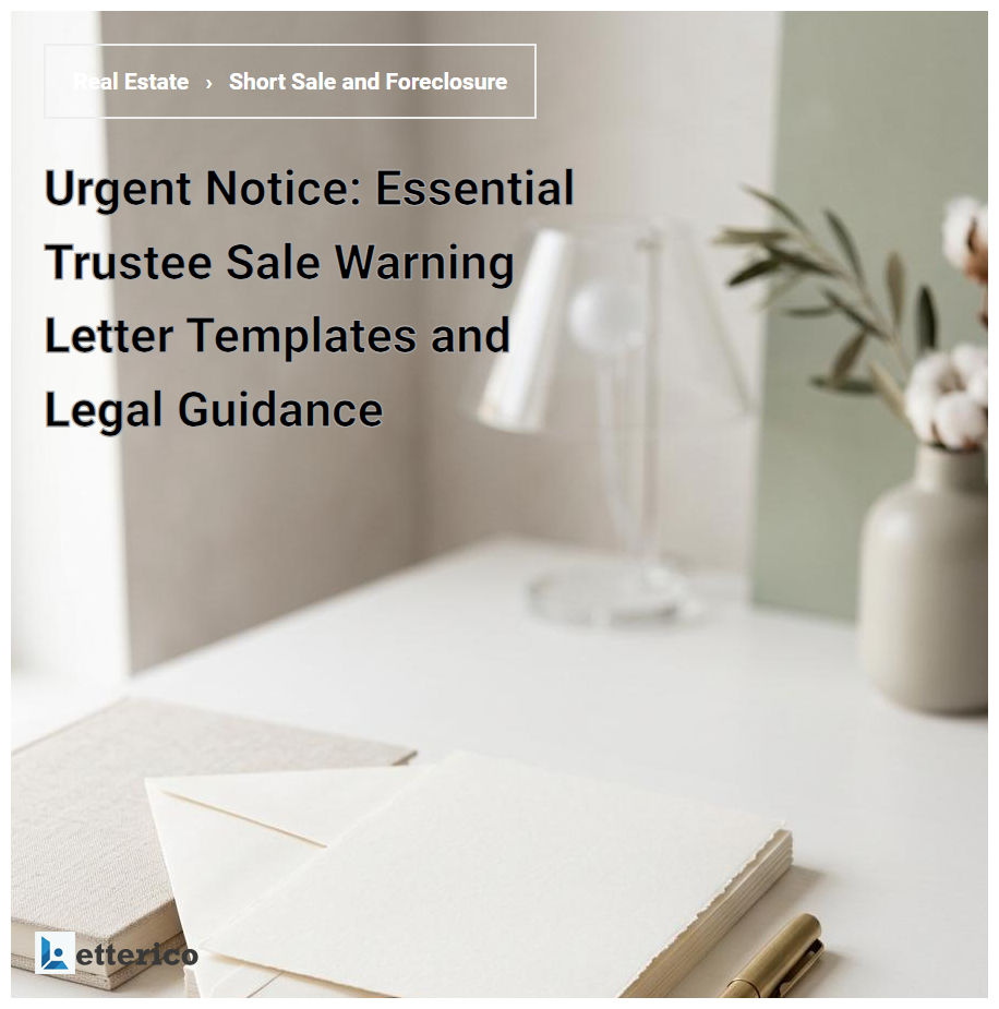 Urgent Notice: Essential Trustee Sale Warning Letter Templates and Legal Guidance