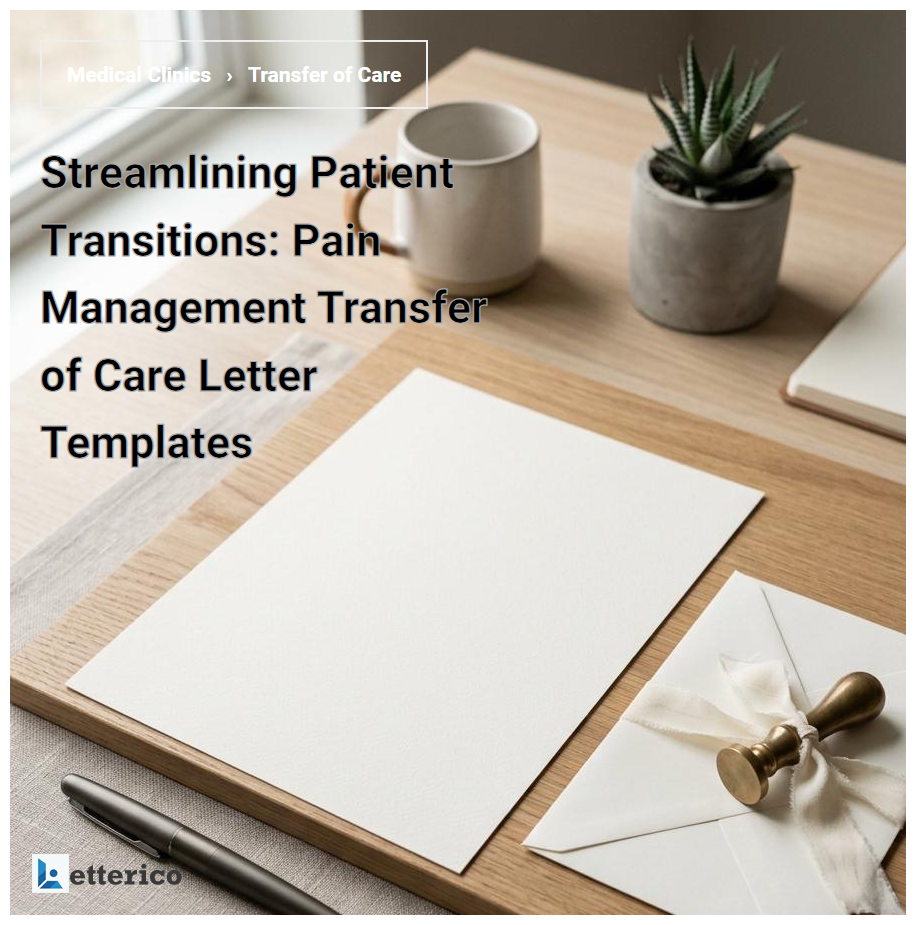 Streamlining Patient Transitions: Pain Management Transfer of Care Letter Templates