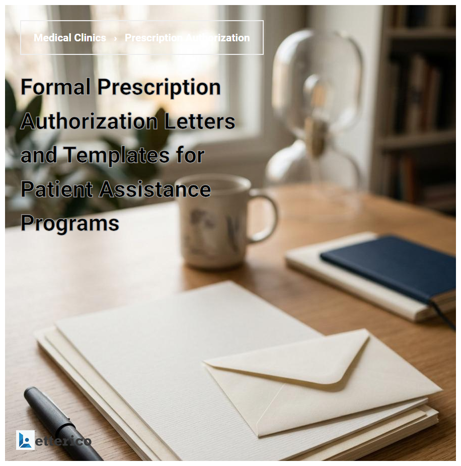Formal Prescription Authorization Letters and Templates for Patient Assistance Programs