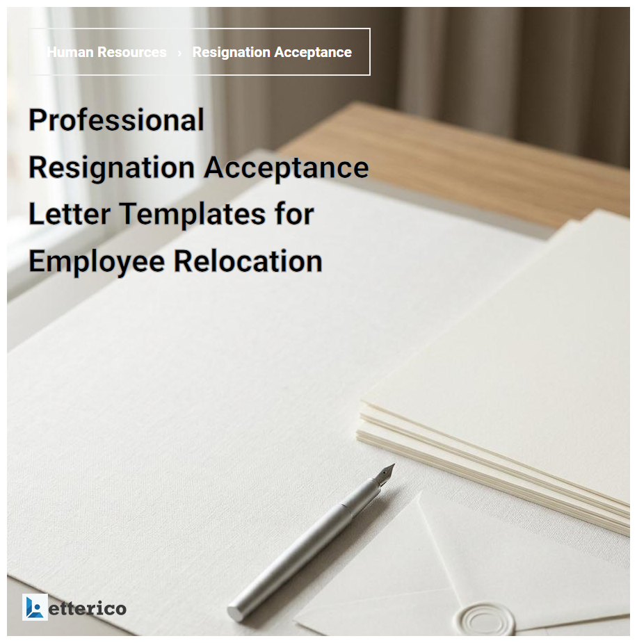 Professional Resignation Acceptance Letter Templates for Employee Relocation