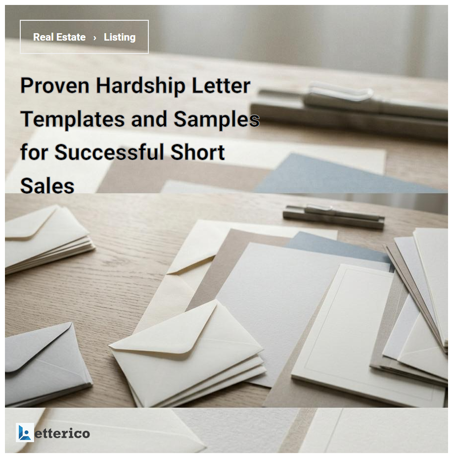Proven Hardship Letter Templates and Samples for Successful Short Sales