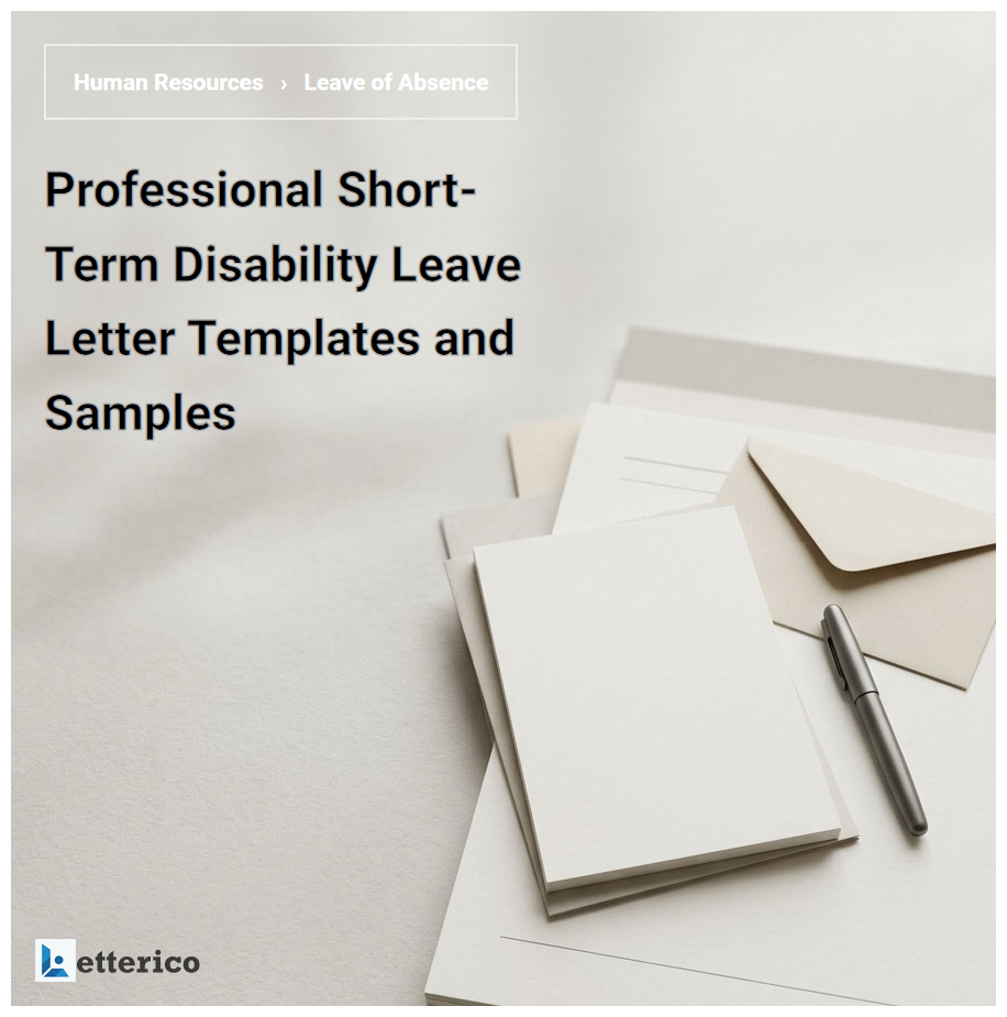 Professional Short-Term Disability Leave Letter Templates and Samples