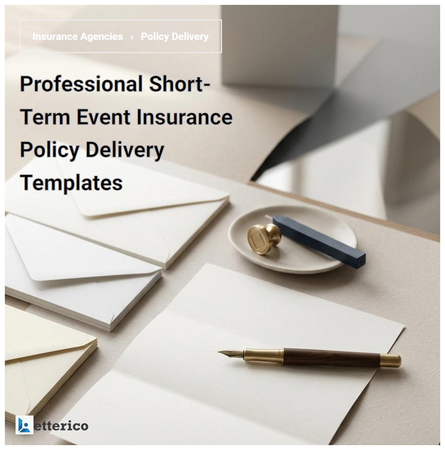 Professional Short-Term Event Insurance Policy Delivery Templates