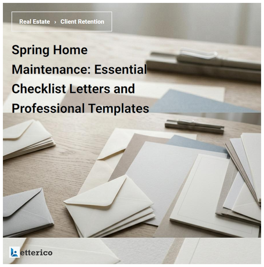 Spring Home Maintenance: Essential Checklist Letters and Professional Templates
