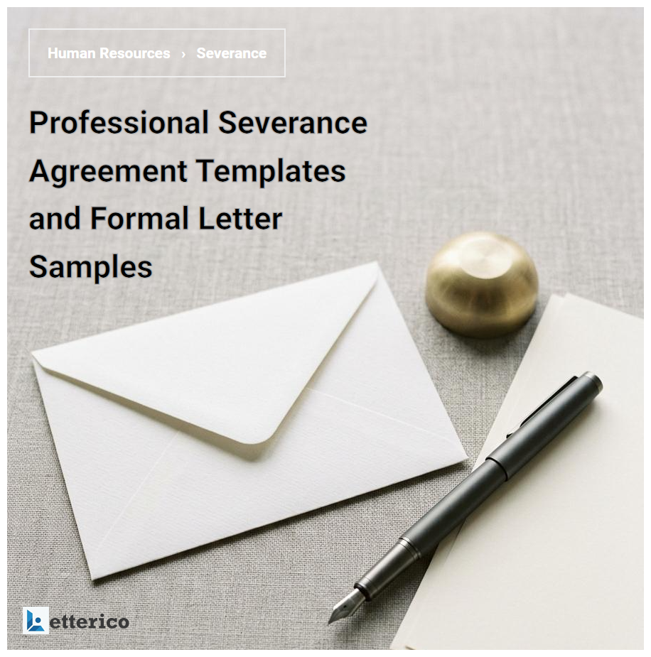 Professional Severance Agreement Templates and Formal Letter Samples