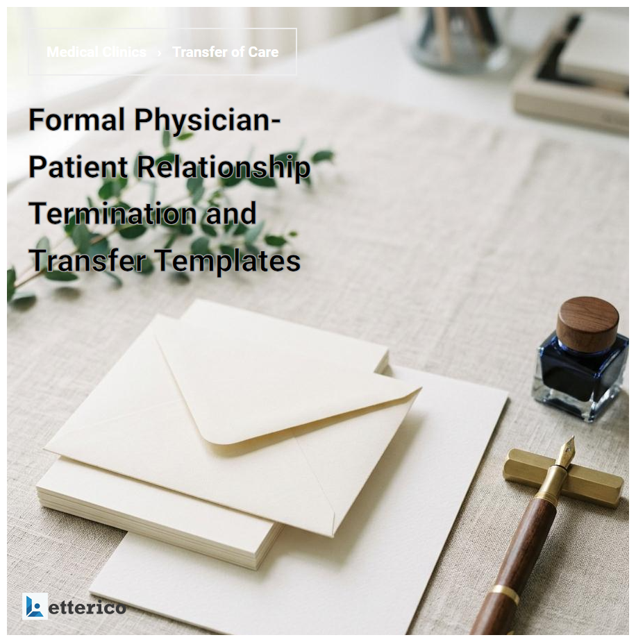 Formal Physician-Patient Relationship Termination and Transfer Templates