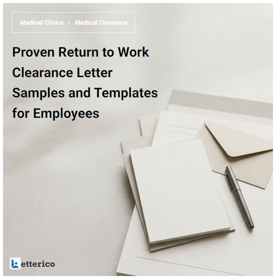 Proven Return to Work Clearance Letter Samples and Templates for Employees