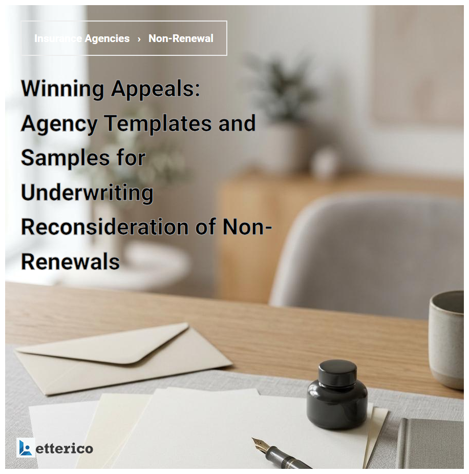 Winning Appeals: Agency Templates and Samples for Underwriting Reconsideration of Non-Renewals