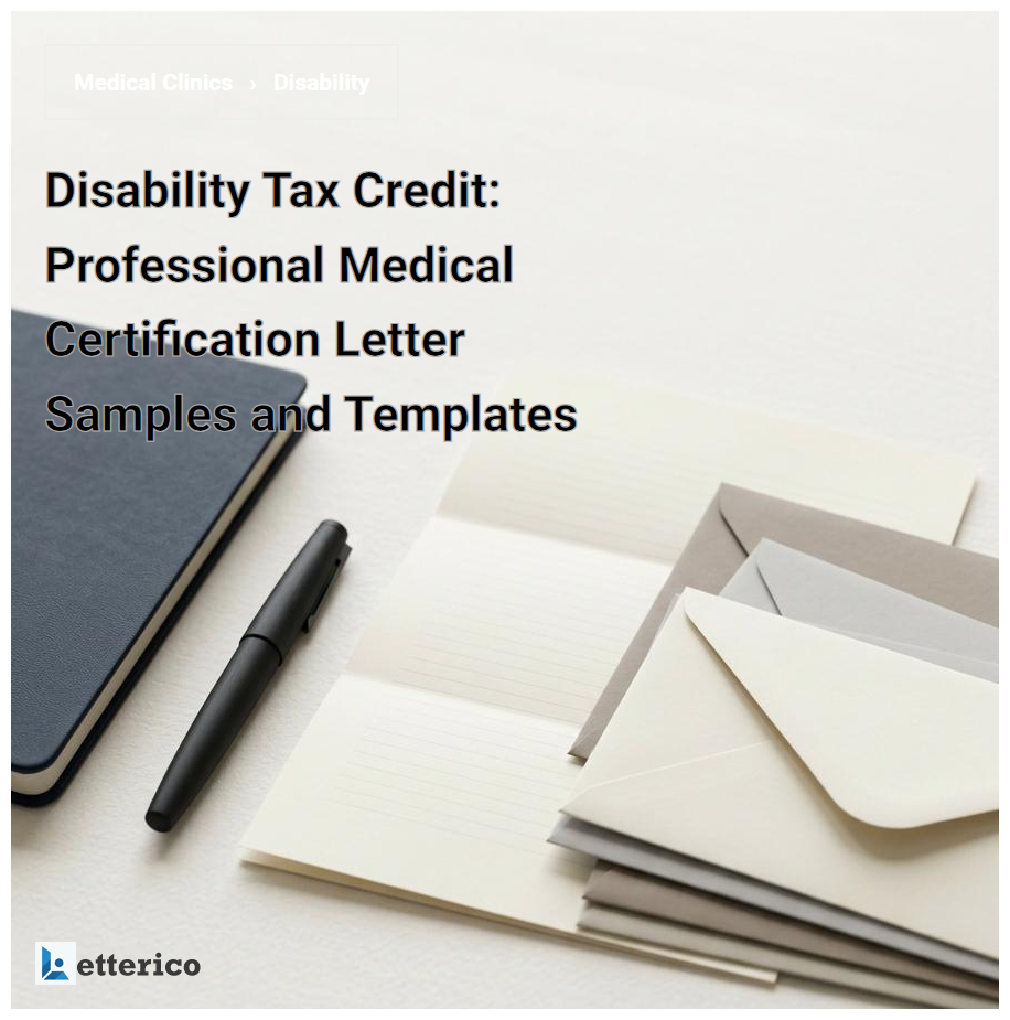 Disability Tax Credit: Professional Medical Certification Letter Samples and Templates