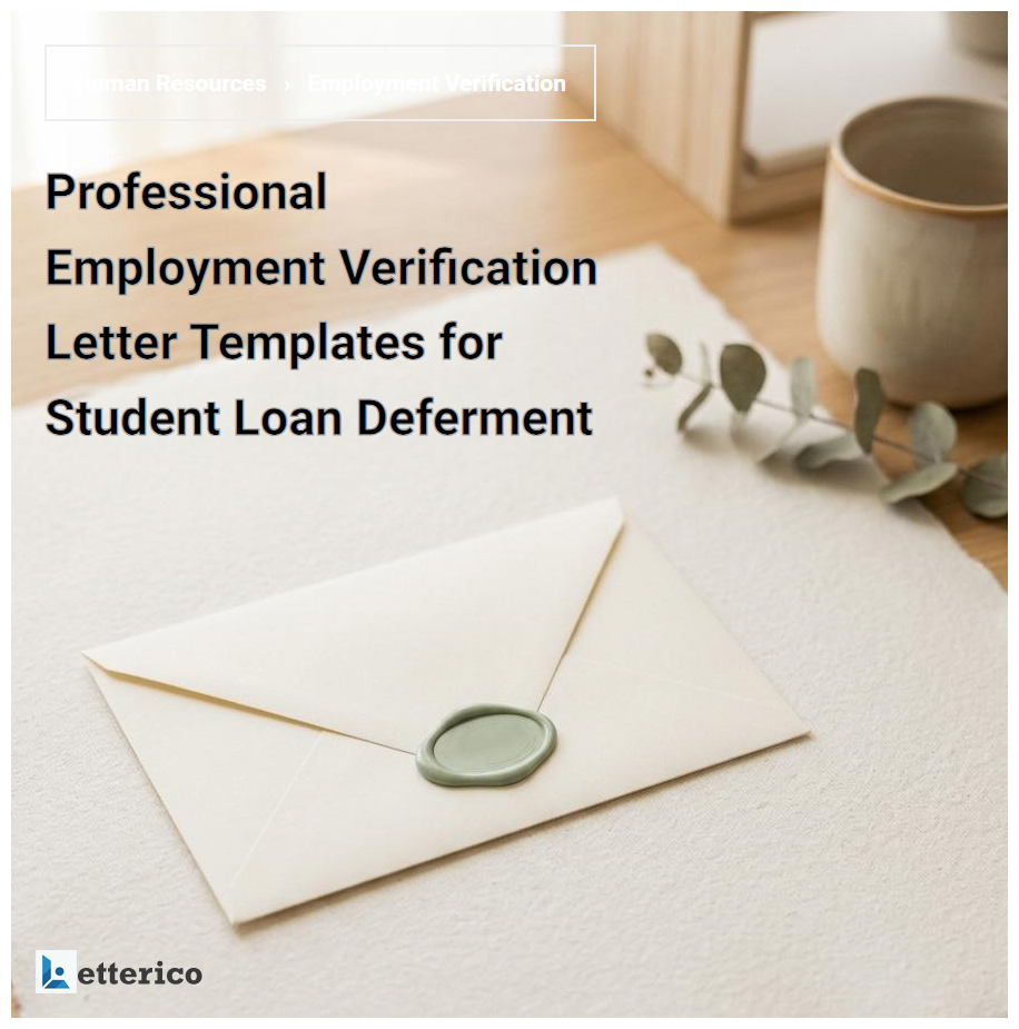 Professional Employment Verification Letter Templates for Student Loan Deferment