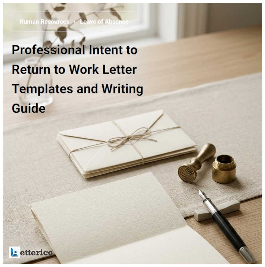 Professional Intent to Return to Work Letter Templates and Writing Guide