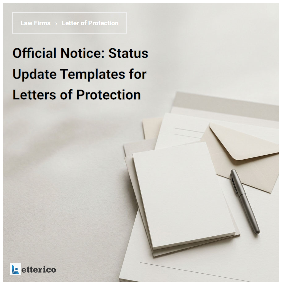 Official Notice: Status Update Templates for Letters of Protection