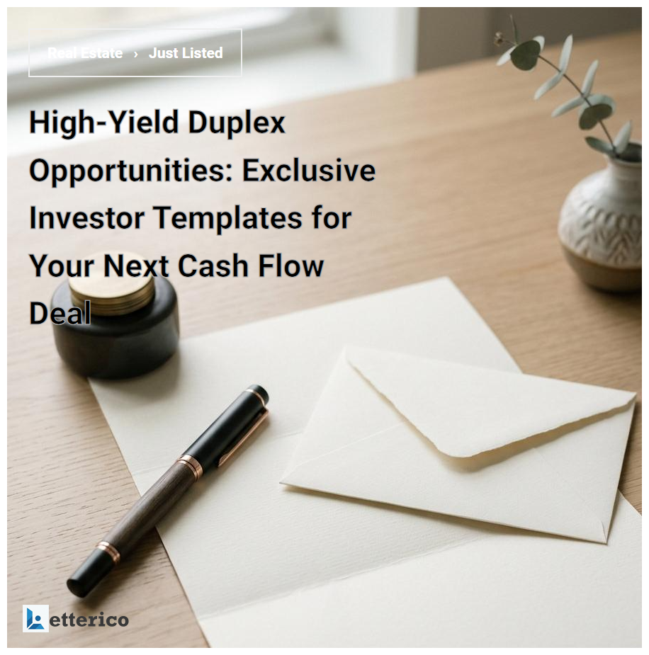 High-Yield Duplex Opportunities: Exclusive Investor Templates for Your Next Cash Flow Deal