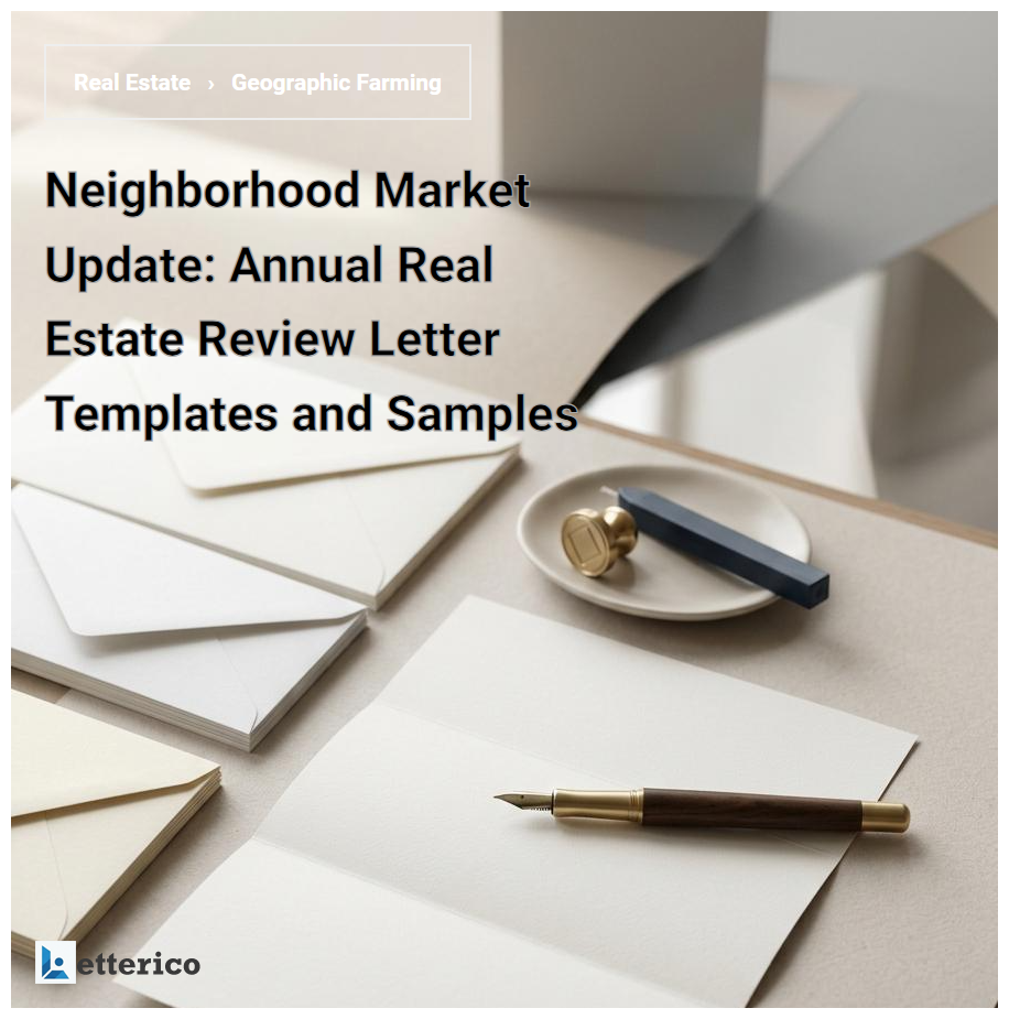 Neighborhood Market Update: Annual Real Estate Review Letter Templates and Samples