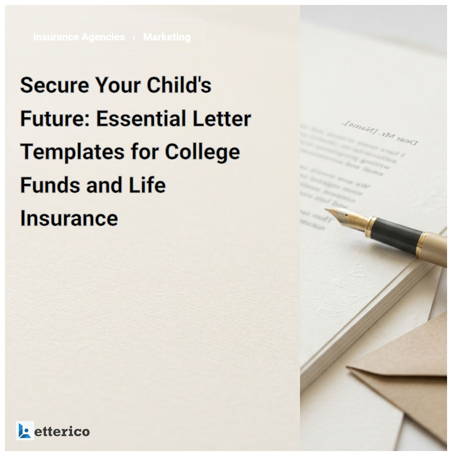 Secure Your Child's Future: Essential Letter Templates for College Funds and Life Insurance