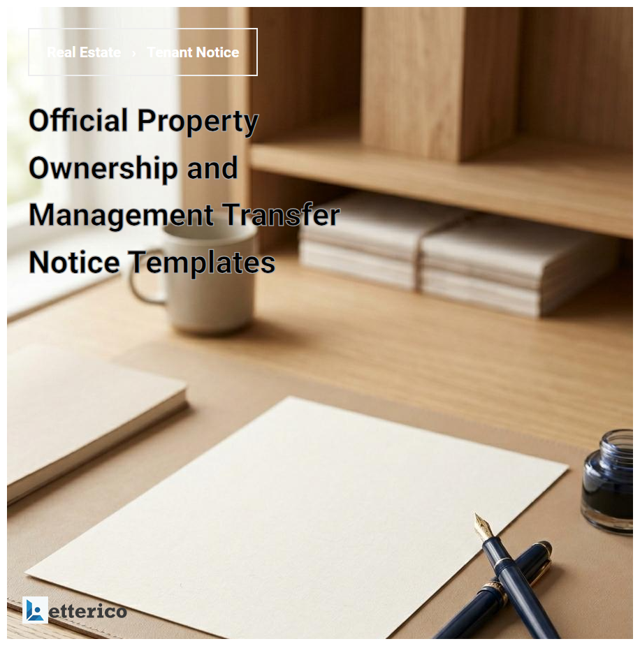 Official Property Ownership and Management Transfer Notice Templates