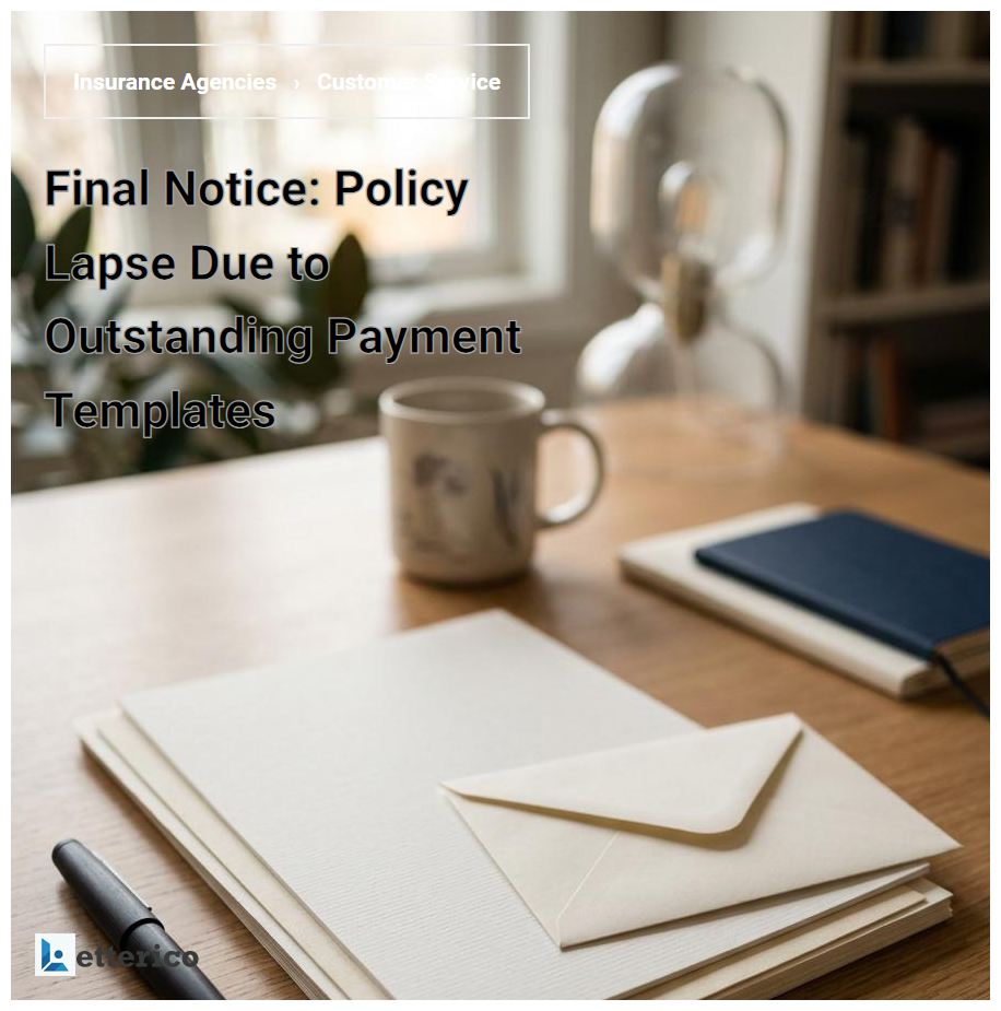 Final Notice: Policy Lapse Due to Outstanding Payment Templates