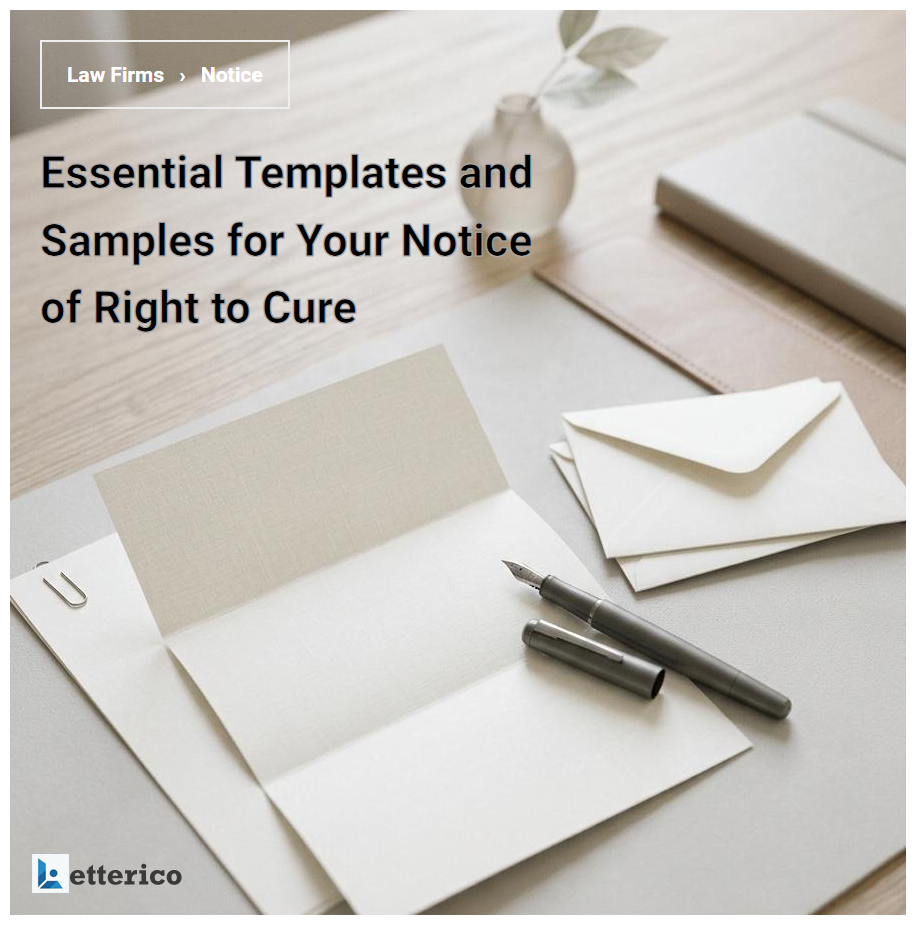 Essential Templates and Samples for Your Notice of Right to Cure