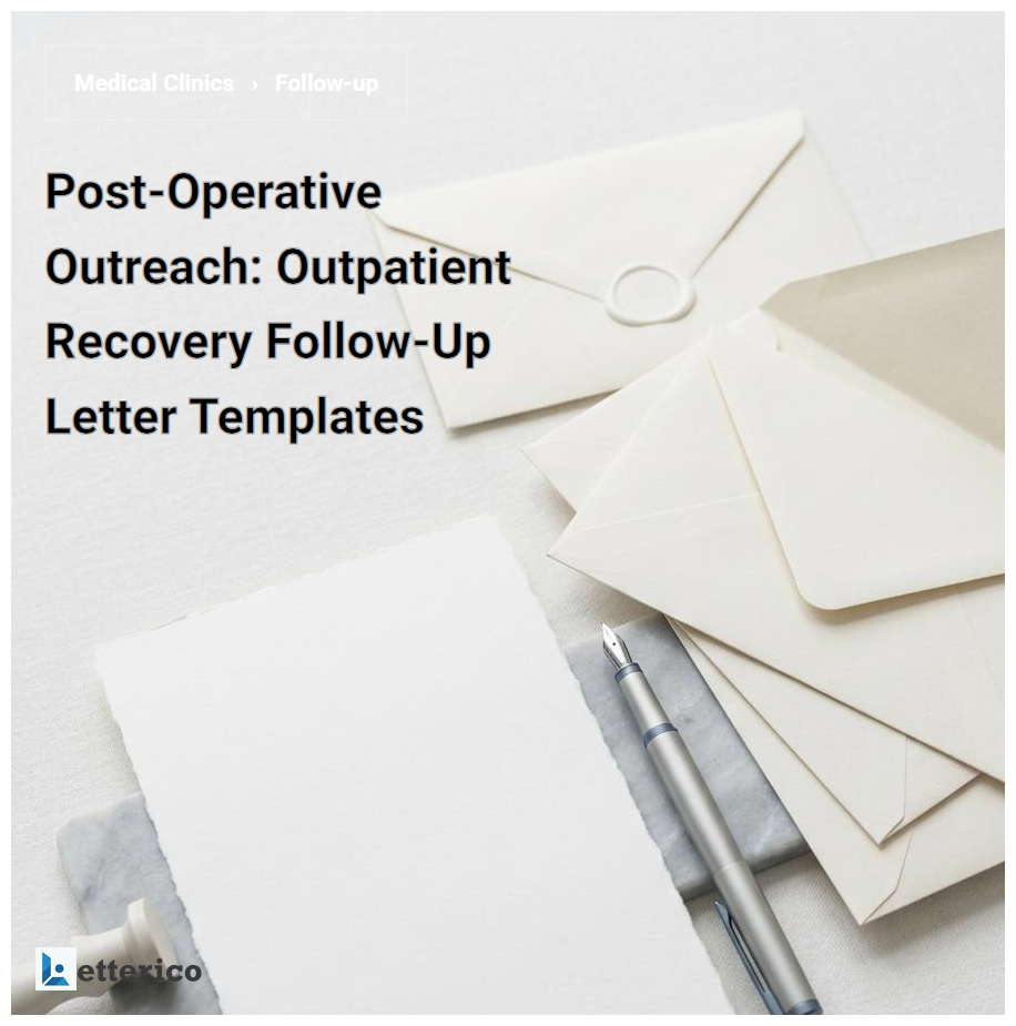 Post-Operative Outreach: Outpatient Recovery Follow-Up Letter Templates