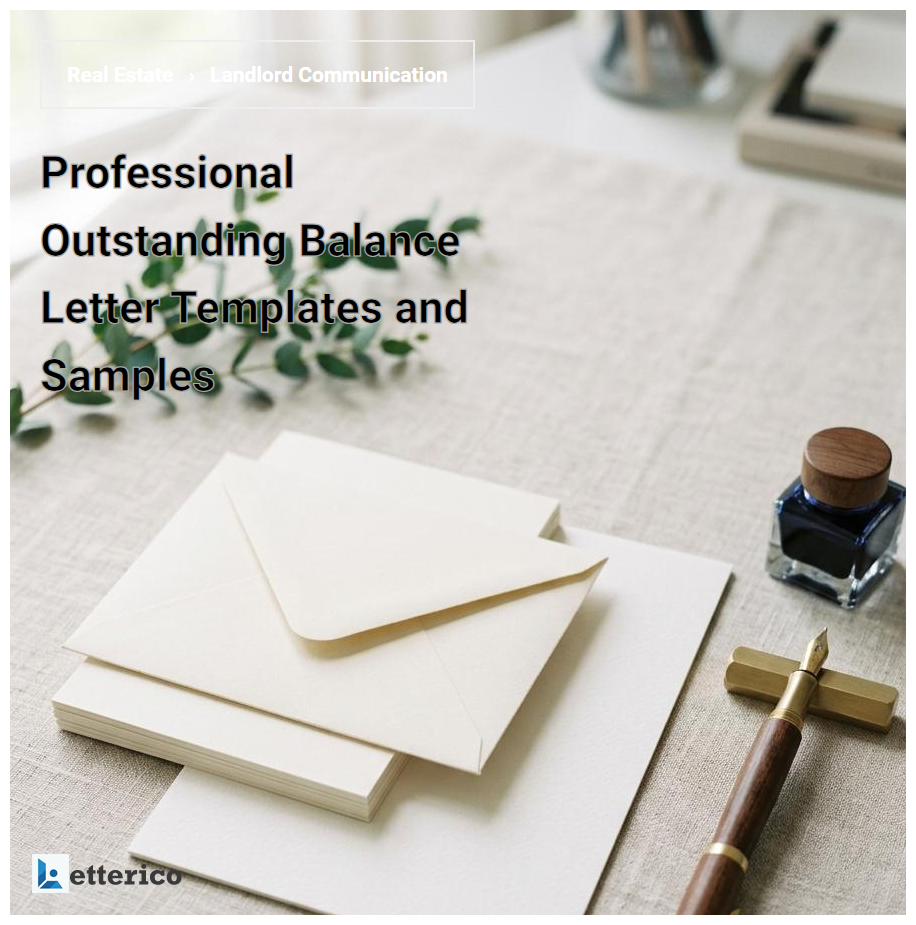 Professional Outstanding Balance Letter Templates and Samples