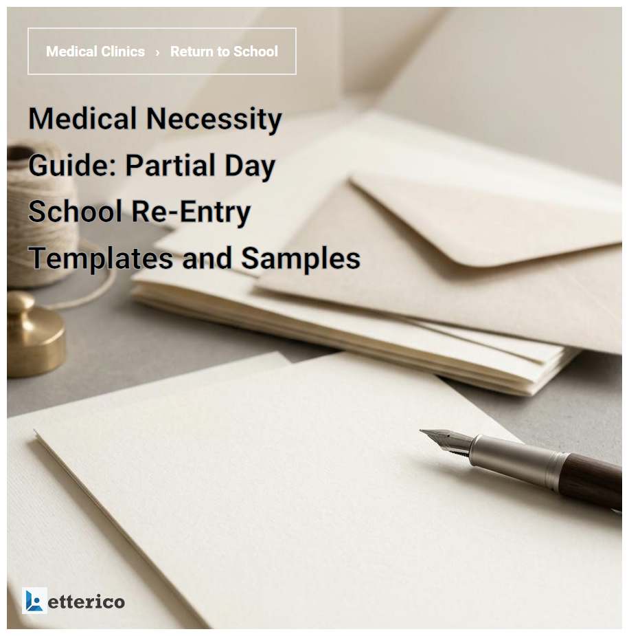 Medical Necessity Guide: Partial Day School Re-Entry Templates and Samples