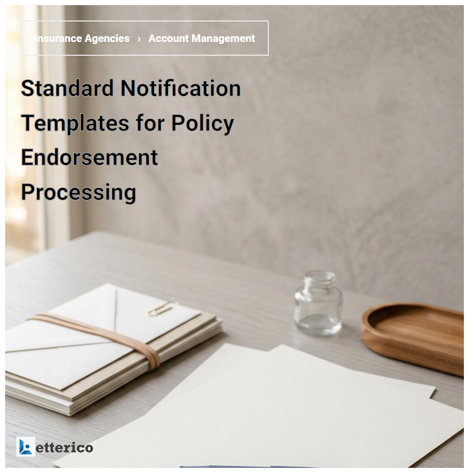Standard Notification Templates for Policy Endorsement Processing