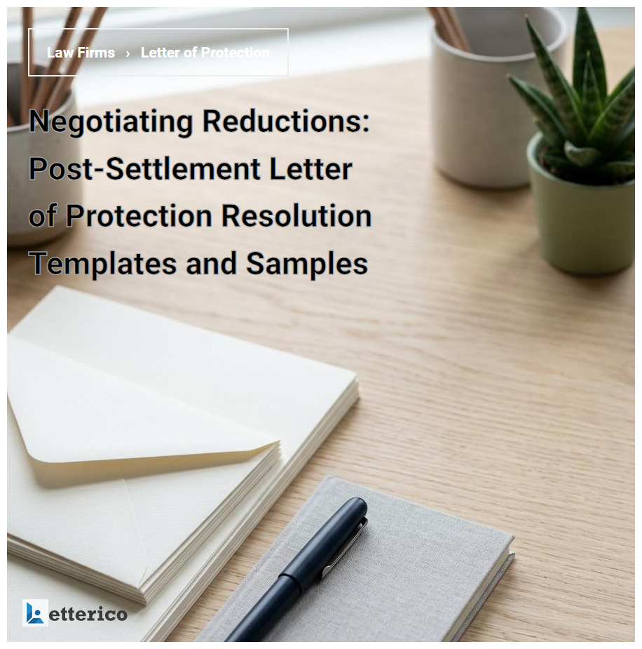 Negotiating Reductions: Post-Settlement Letter of Protection Resolution Templates and Samples