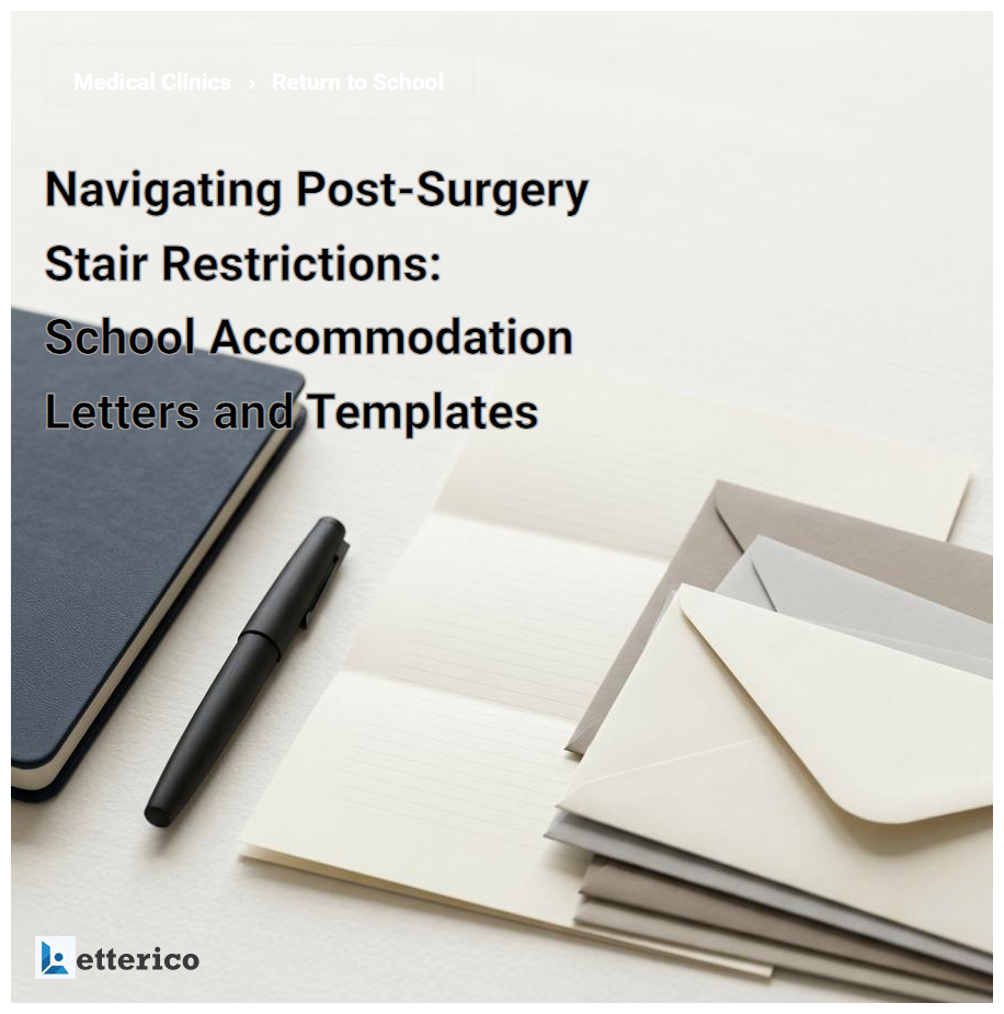 Navigating Post-Surgery Stair Restrictions: School Accommodation Letters and Templates