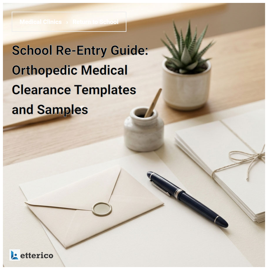 School Re-Entry Guide: Orthopedic Medical Clearance Templates and Samples