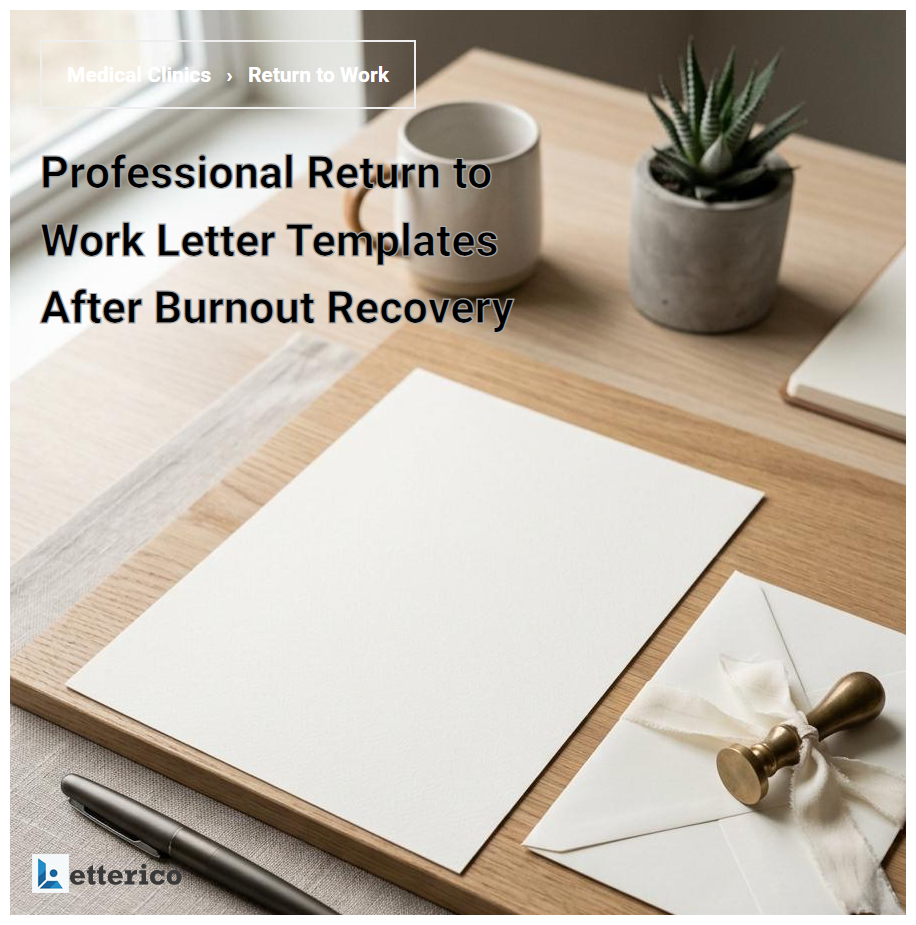 Professional Return to Work Letter Templates After Burnout Recovery