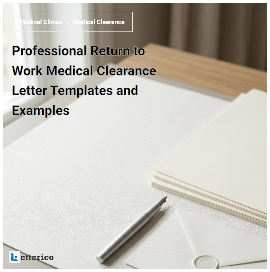 Professional Return to Work Medical Clearance Letter Templates and Examples