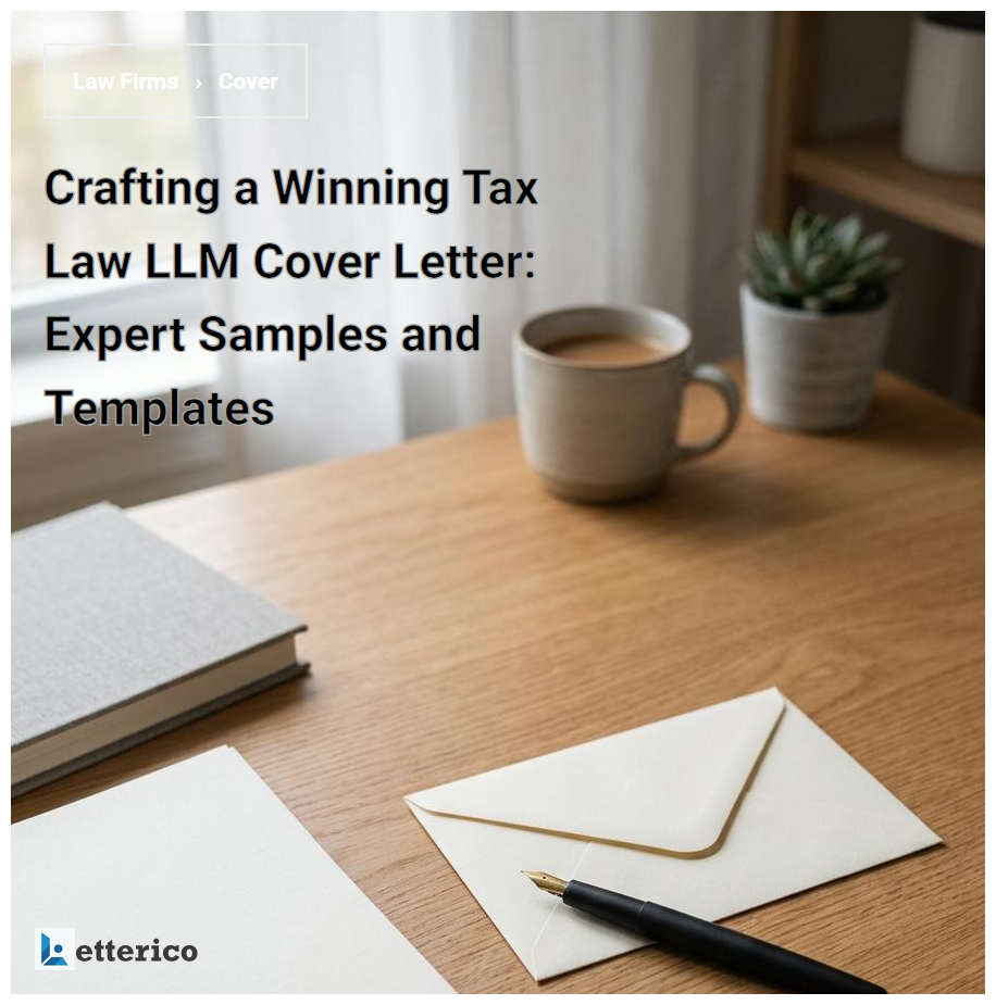 Crafting a Winning Tax Law LLM Cover Letter: Expert Samples and Templates