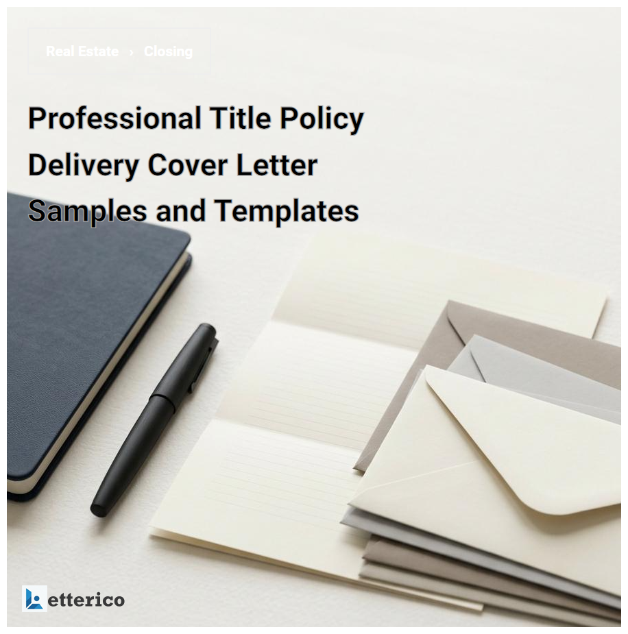 Professional Title Policy Delivery Cover Letter Samples and Templates