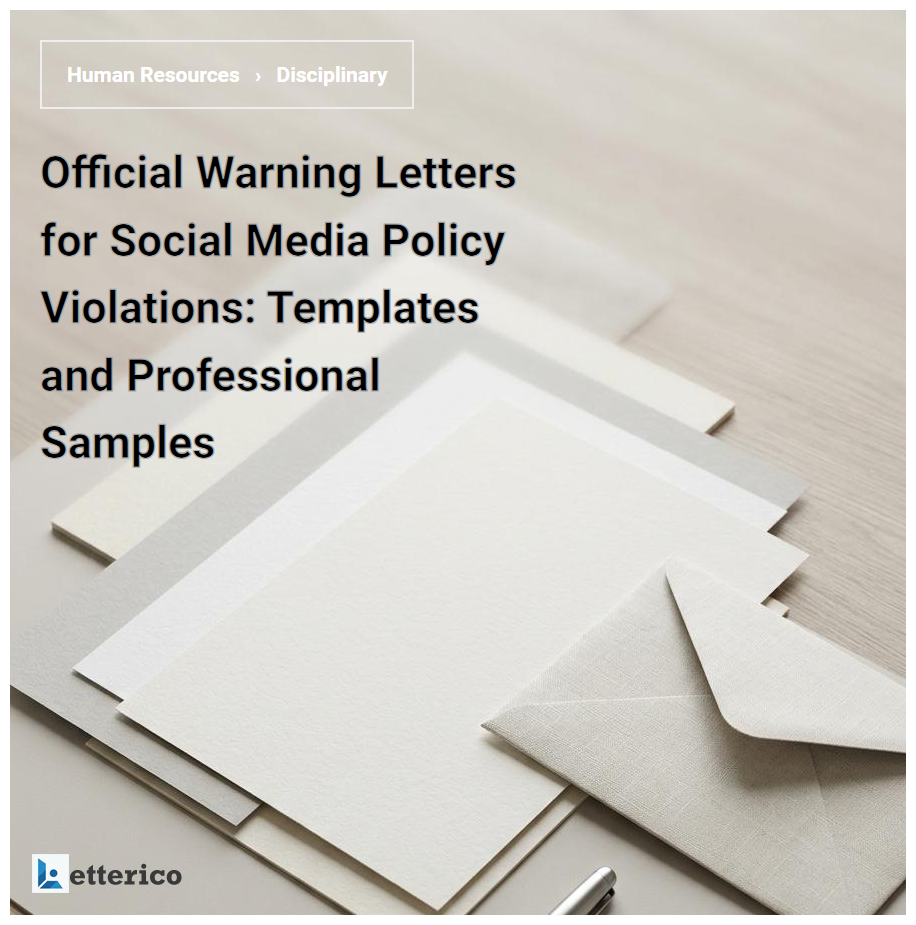 Official Warning Letters for Social Media Policy Violations: Templates and Professional Samples