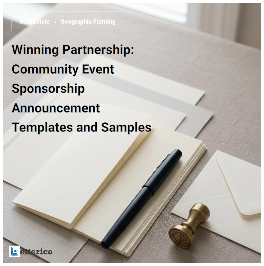 Winning Partnership: Community Event Sponsorship Announcement Templates and Samples