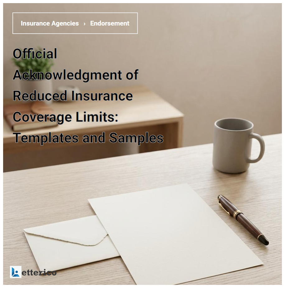 Official Acknowledgment of Reduced Insurance Coverage Limits: Templates and Samples