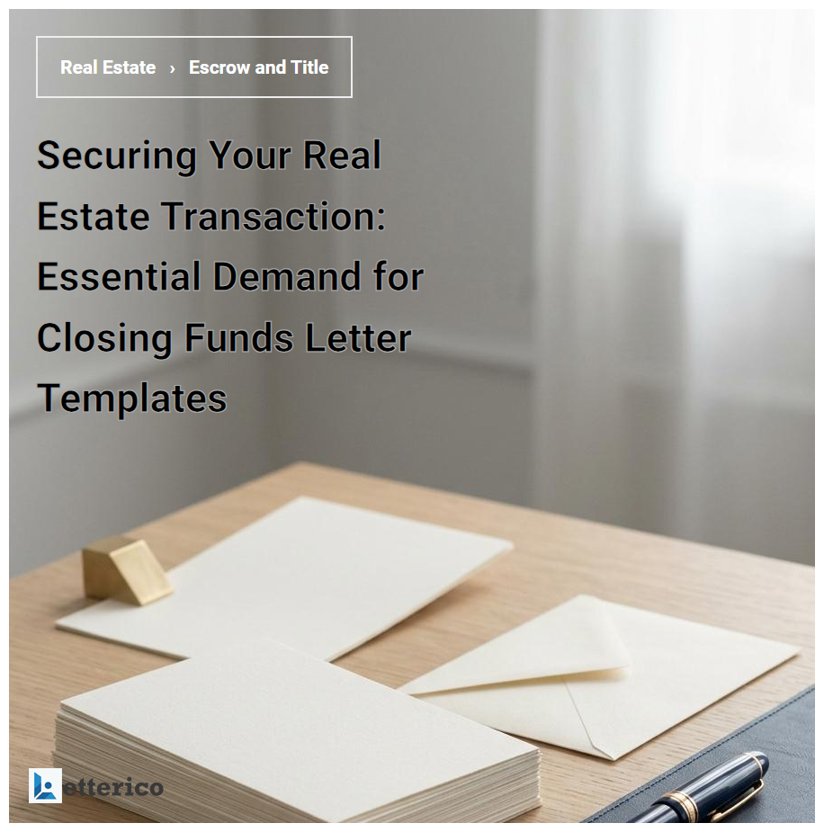 Securing Your Real Estate Transaction: Essential Demand for Closing Funds Letter Templates