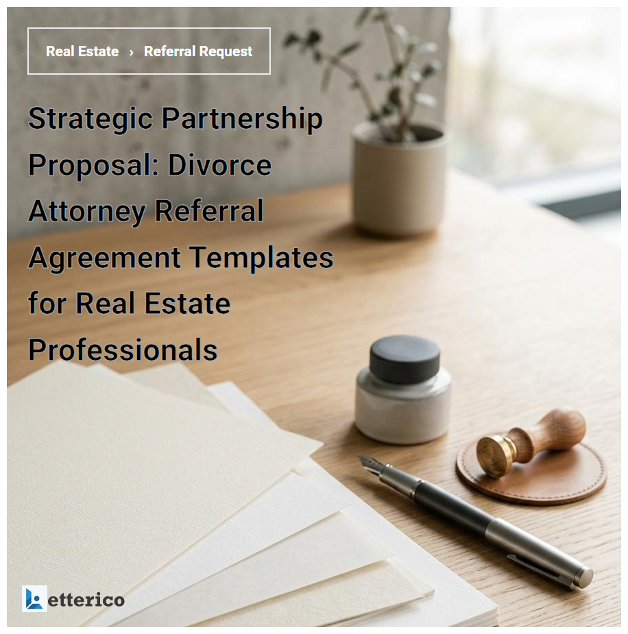 Strategic Partnership Proposal: Divorce Attorney Referral Agreement Templates for Real Estate Professionals