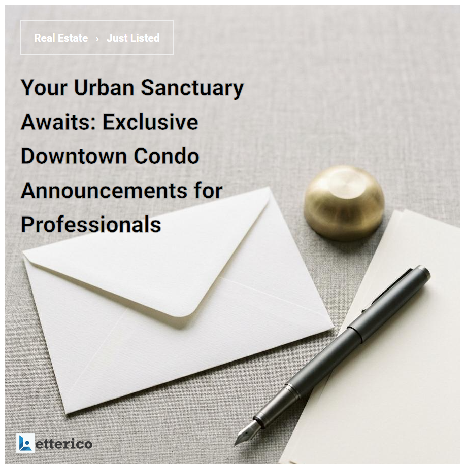 Your Urban Sanctuary Awaits: Exclusive Downtown Condo Announcements for Professionals