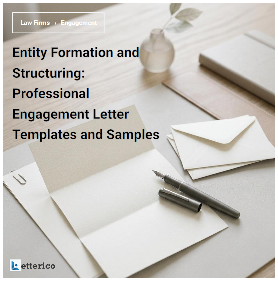 Entity Formation and Structuring: Professional Engagement Letter Templates and Samples