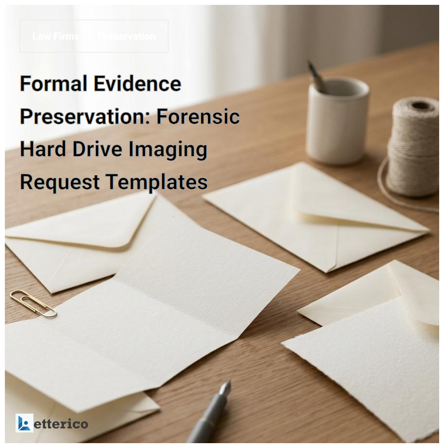 Formal Evidence Preservation: Forensic Hard Drive Imaging Request Templates