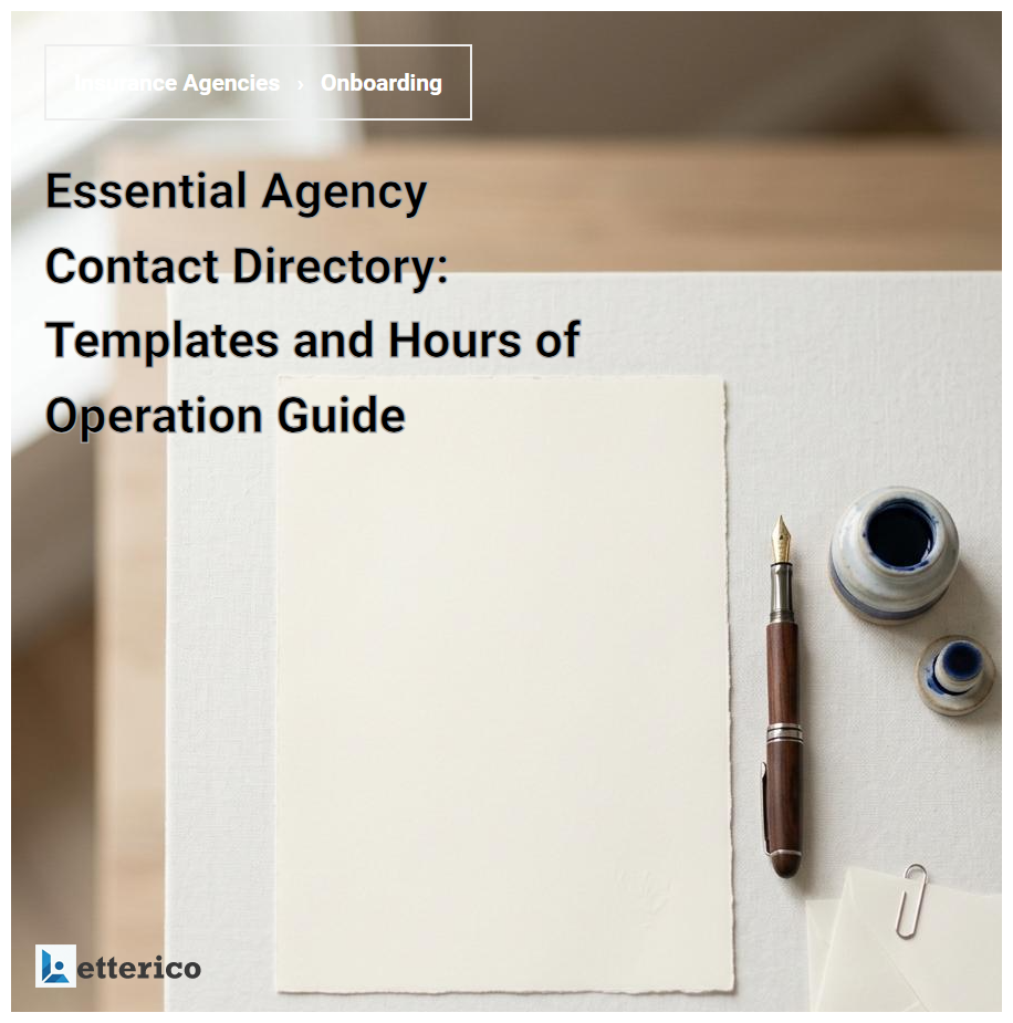 Essential Agency Contact Directory: Templates and Hours of Operation Guide