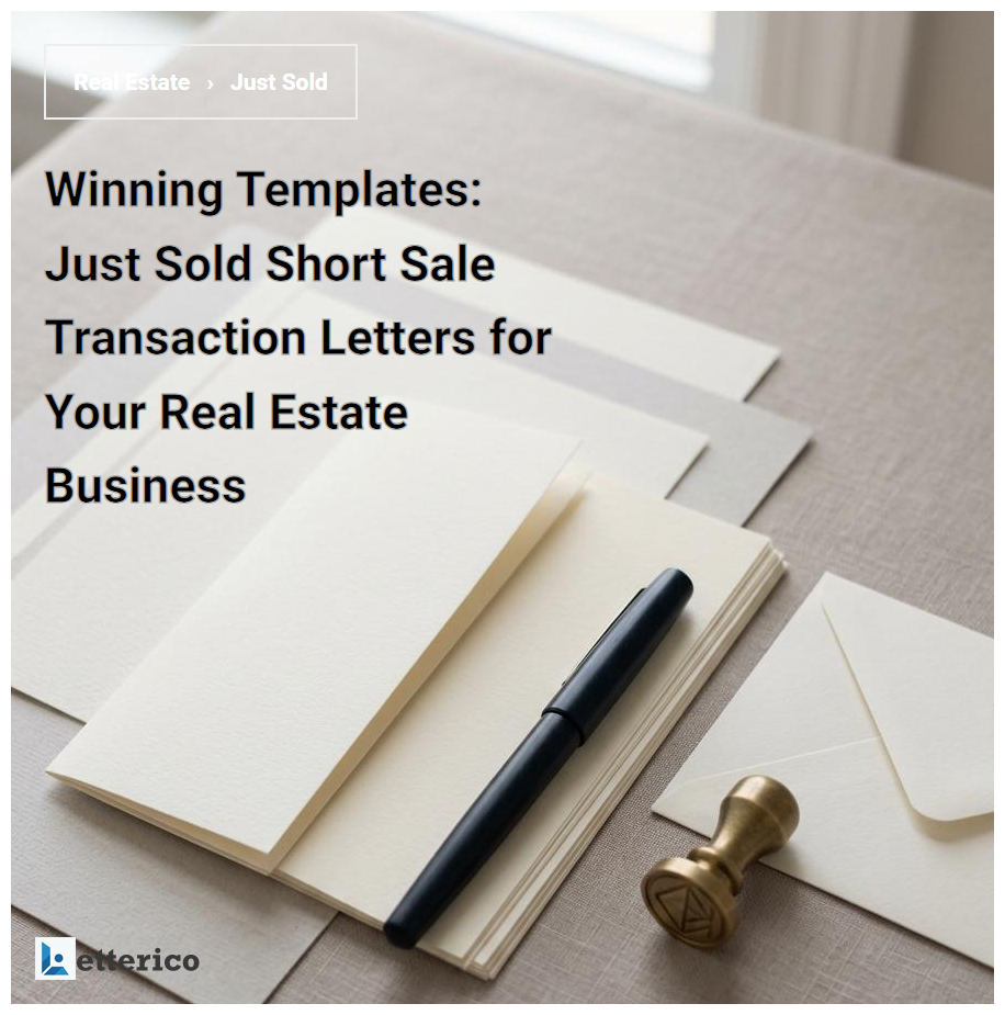 Winning Templates: Just Sold Short Sale Transaction Letters for Your Real Estate Business